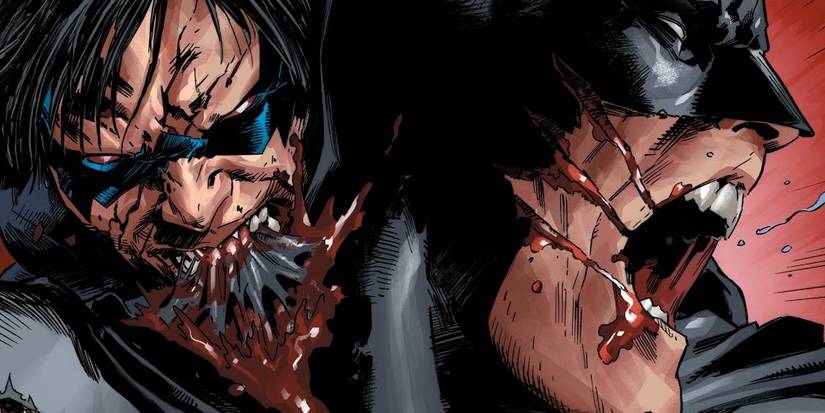 Nightwing attacks Batman in DCeased