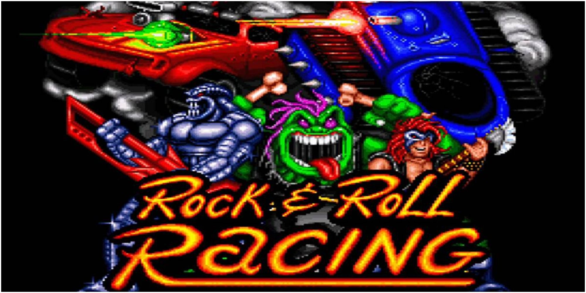 Rock N Roll Racing Main Titles With Vehicles & Alien Band