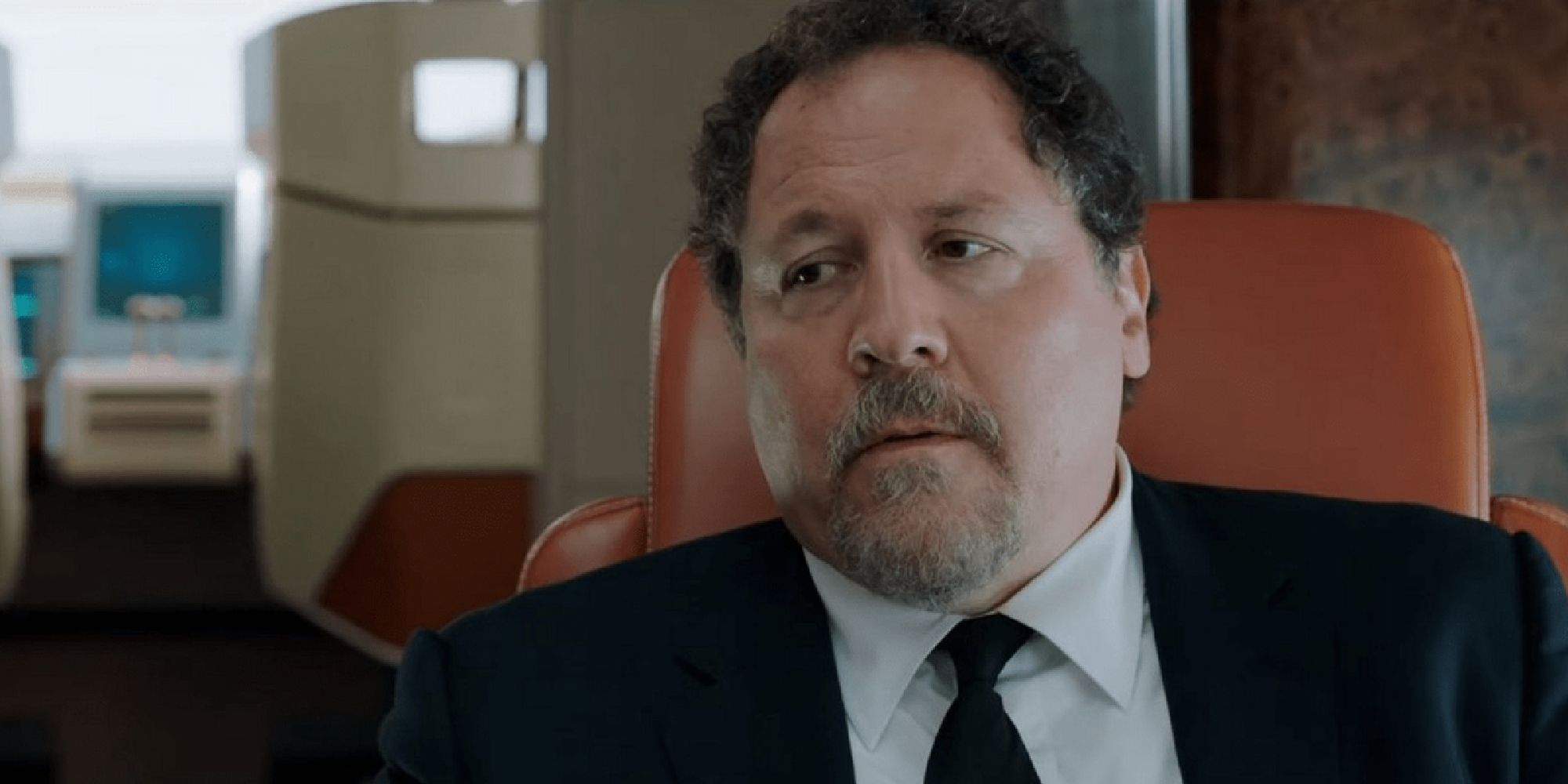 Happy Hogan comforting Peter in Stark Industries' private jet in Spider-Man: Far From Home