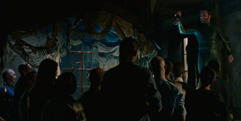 Mysterio toasting his fellow ex-Stark employees in Spider-Man Far From Home