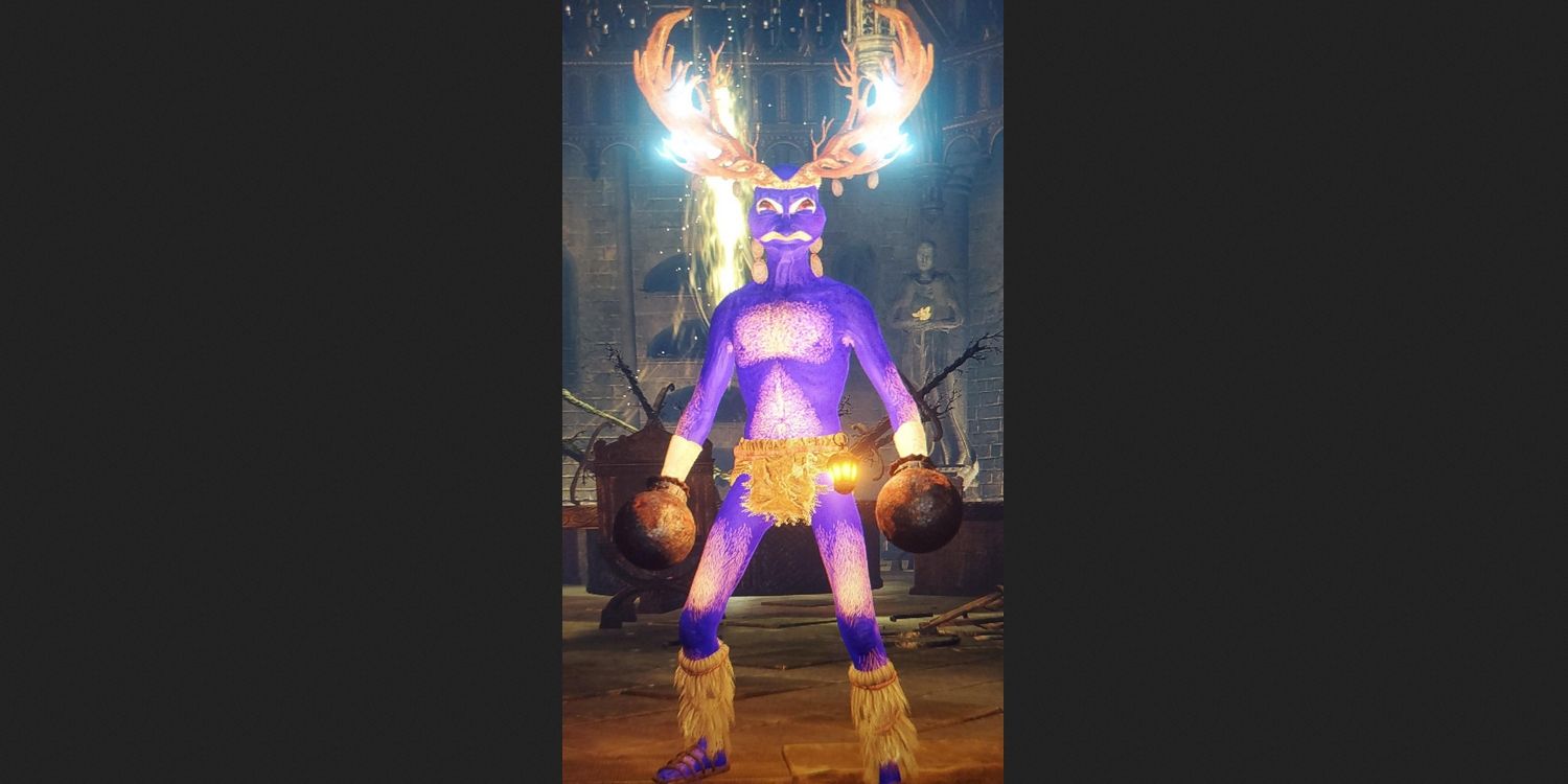 A Blue Character with white patches, large eyes, and glowing antlers on his head. Image source: reddit.com