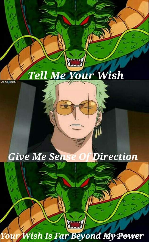 Shenron in Dragon Ball and Zoro in One Piece