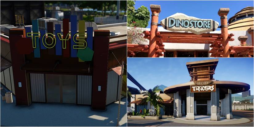 Different shops in Jurassic World Evolution 2.