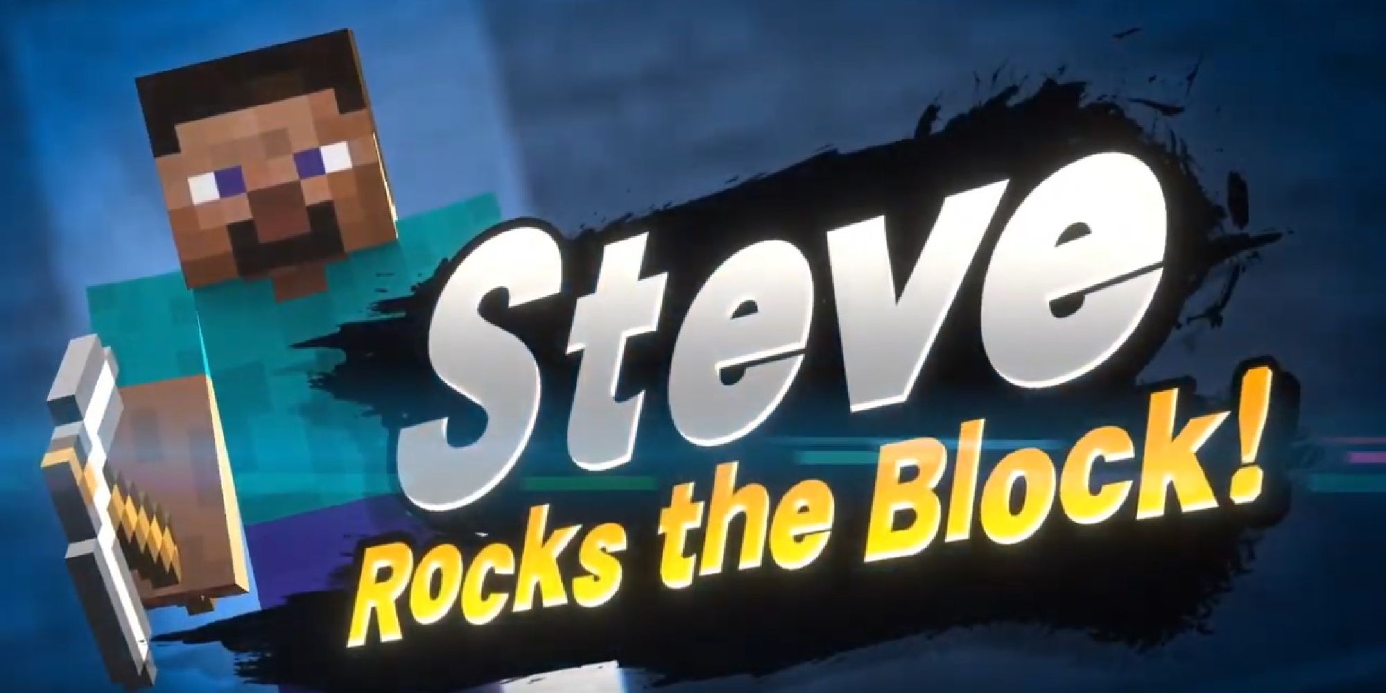Steve from Minecraft appearing in a cave in his reveal trailer for SSBU