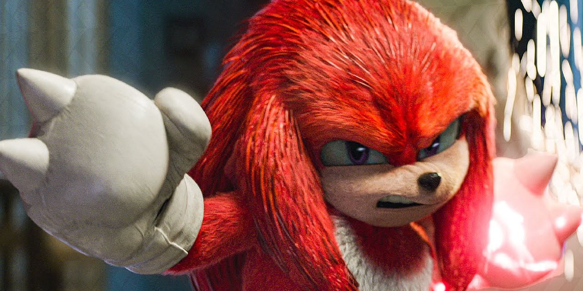 Knuckles charging up a punch in Sonic the Hedgehog 2 (2022)