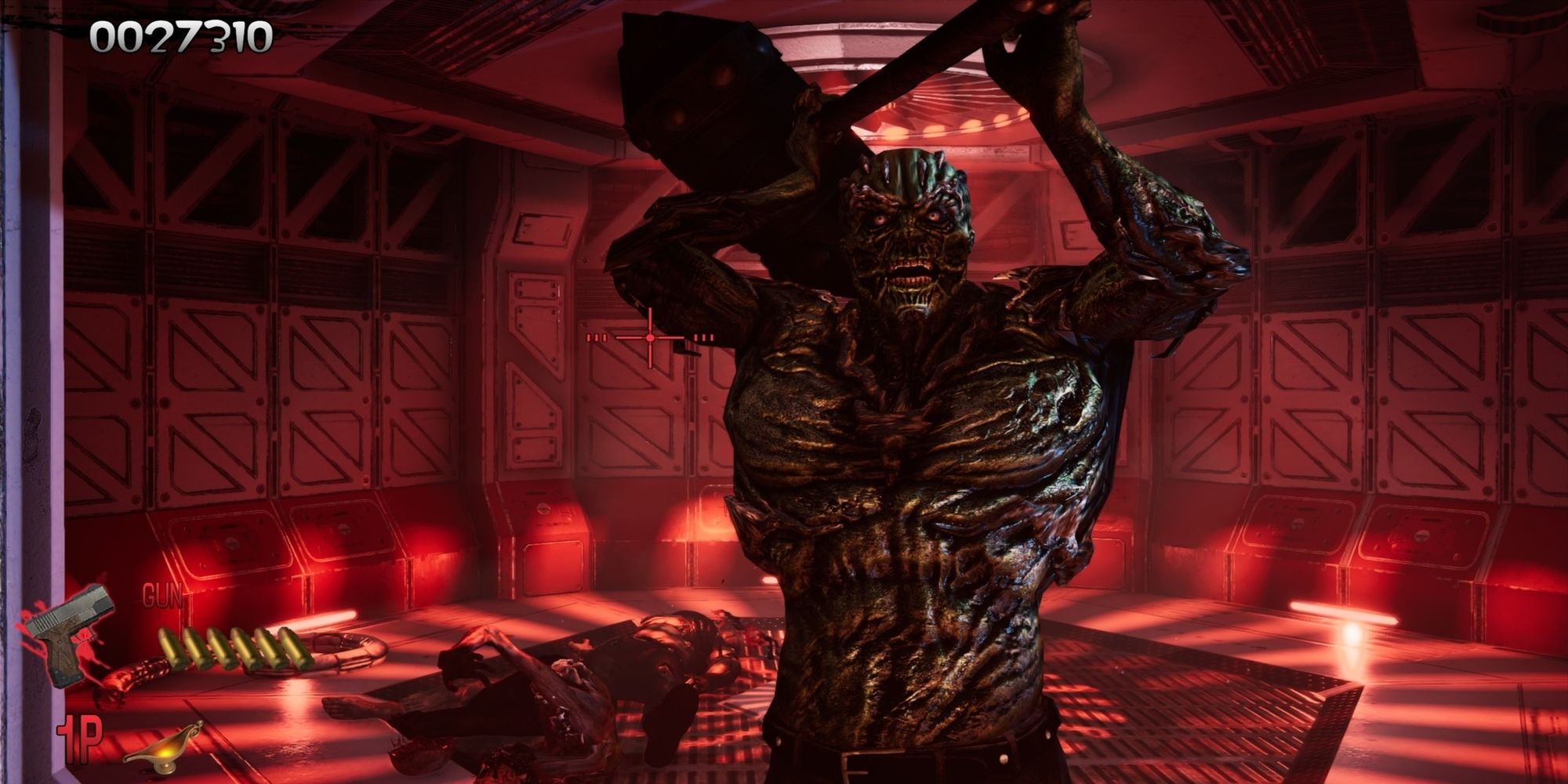 Image Depicting a Mutant Creature Wielding a Hammer in The House Of The Dead: Remake