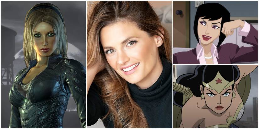 Stana Katic in Batman: Arkham City, Superman: Unbound, and Justice Society: World War 2
