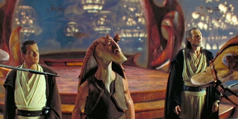 Star Wars Episode I The Phantom Menace Jar Jar Binks Obi-Wan Kenobi Qui-Gon Jinn