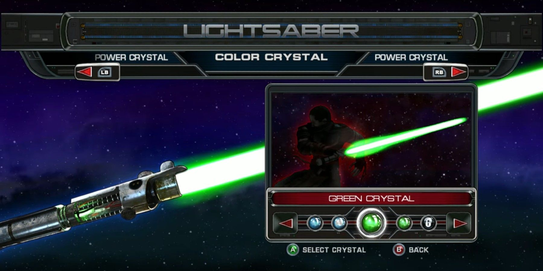 Star Wars The Force Unleashed_Power Crystal_Menu
