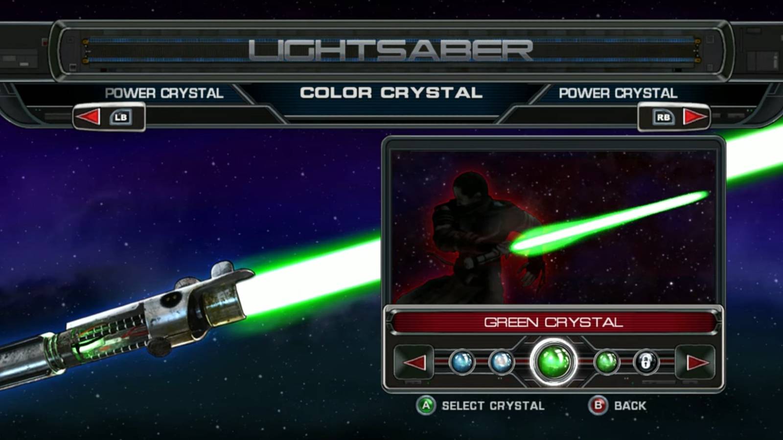 Star Wars The Force Unleashed_Power Crystal_Menu