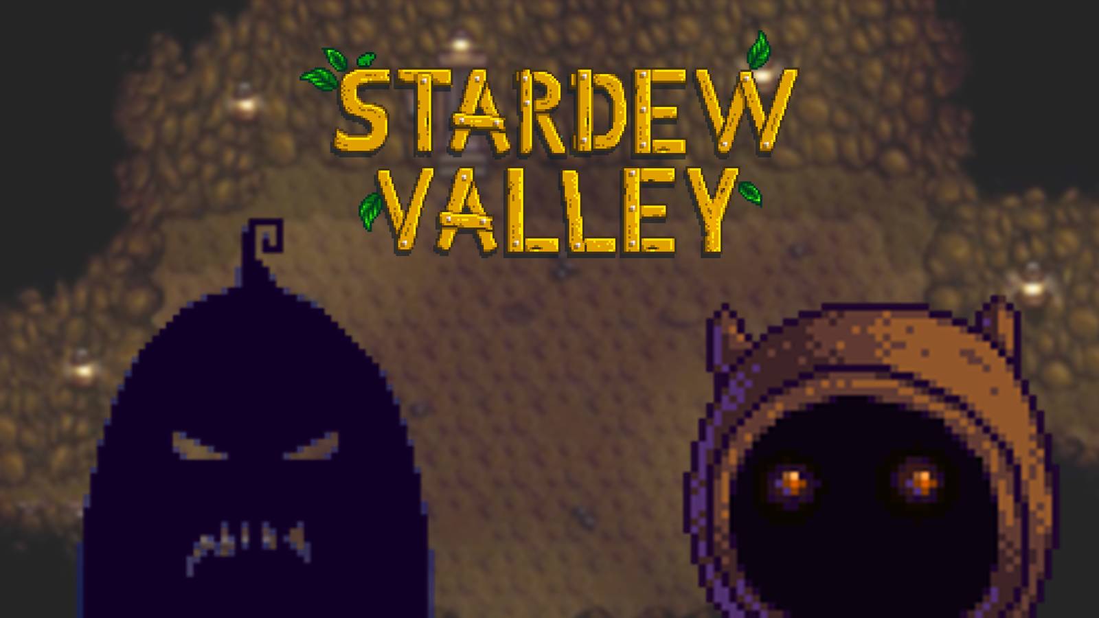 Stardew Valley Angry Krobus Dwarf Icons Title Mine Backdrop