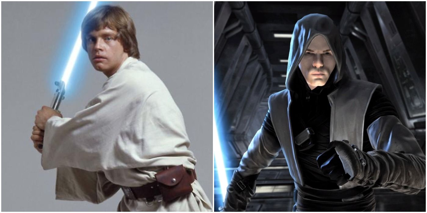 Starkiller in Star Wars: The Force Unleashed and Luke Skywalker in A New Hope