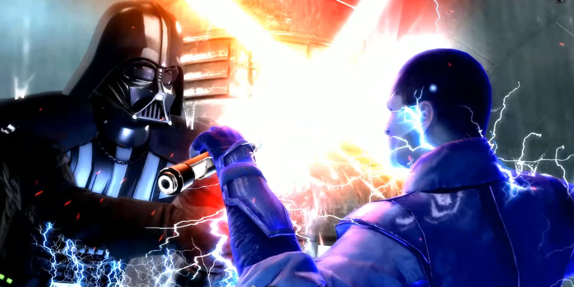 Starkiller battling Darth Vader in The Force Unleashed II