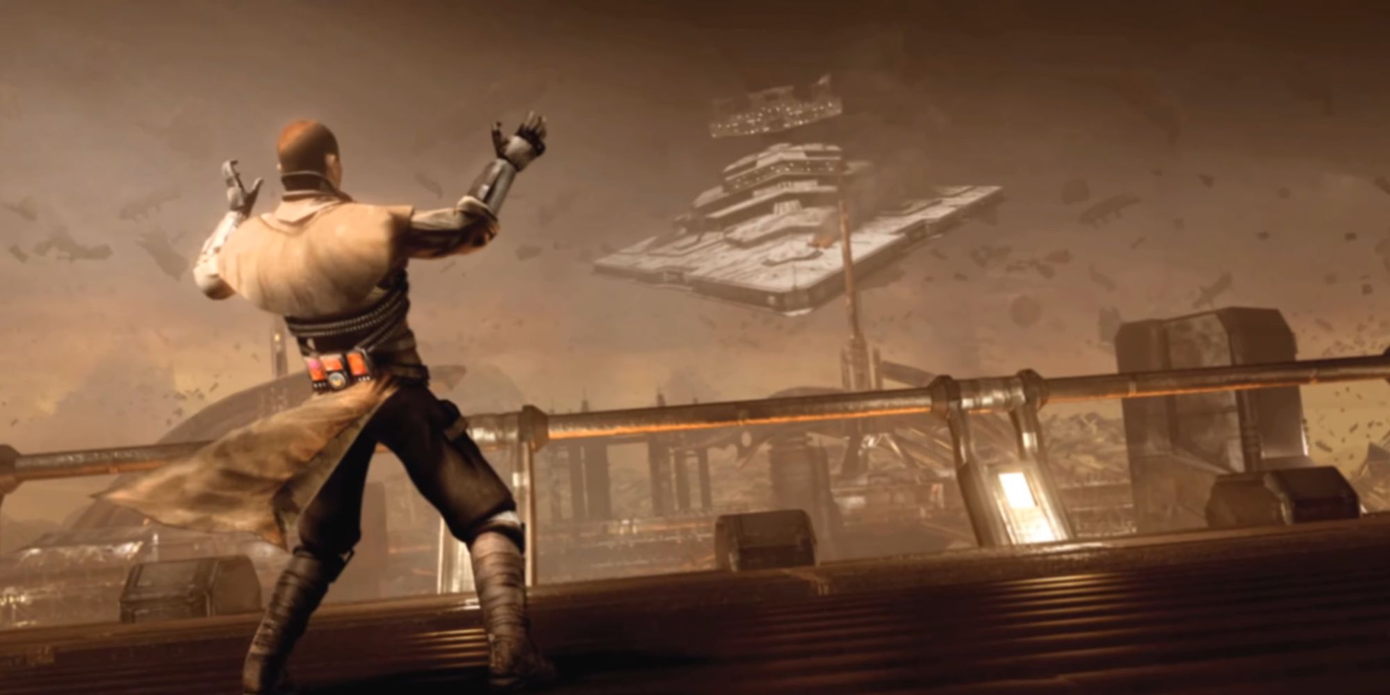 Starkiller pulling down a Star Destroyer in The Force Unleashed