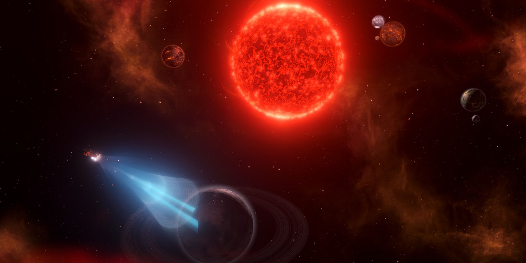 Stellaris science spacecraft scanning planet
