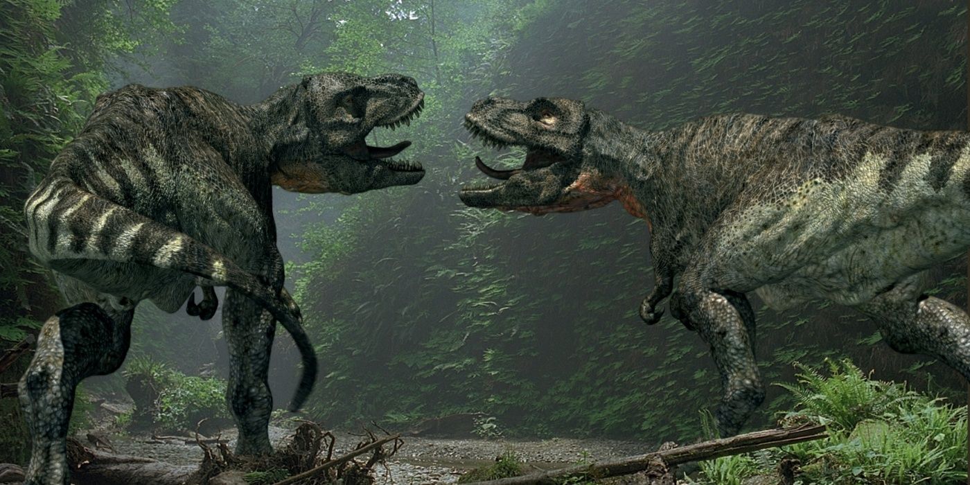 Two T-Rexes in Walking with Dinosaurs