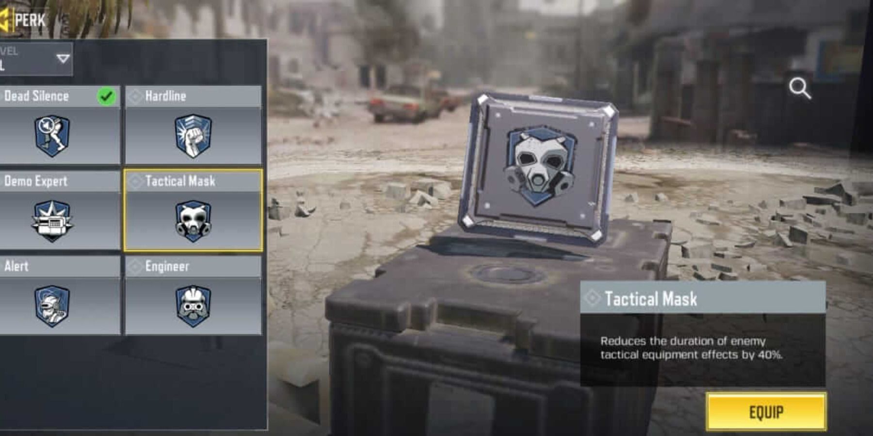Tactical Mask perk from Call of Duty Mobile. 