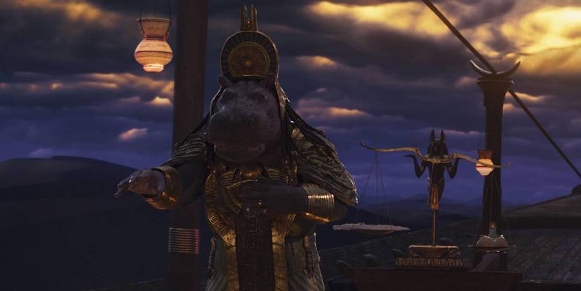 Tawaret rides a floating boat in Moon Knight