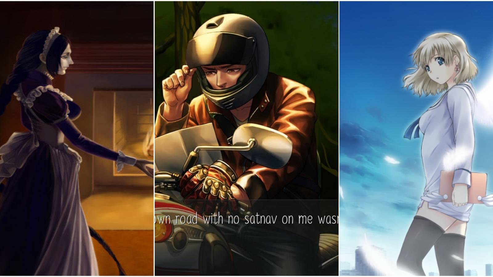 Tearjerker Visual Novels - Three joined screenshots