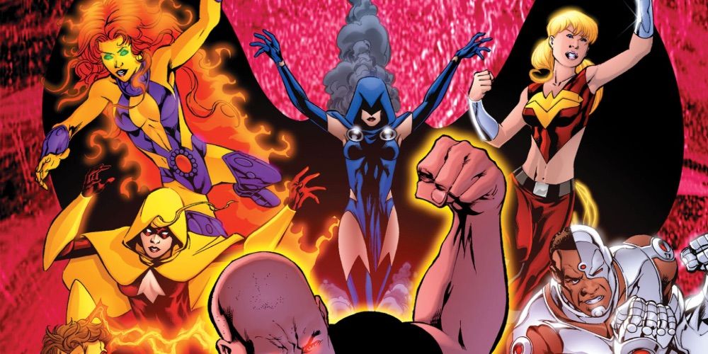 Robin, Starfire, Cyborg, Wonder Girl and Raven In Teen Titans