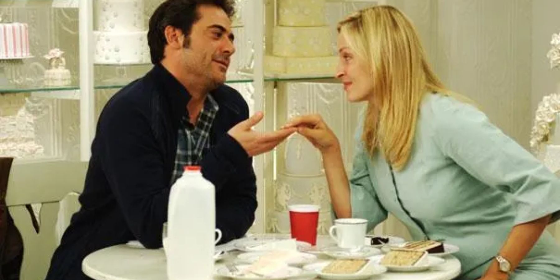 Patrick (Jeffrey Dean Morgan) and Emma (Uma Thurman) in The Accidental Husband