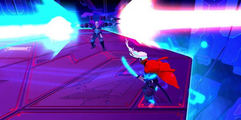The Flame using beam attacks in Furi