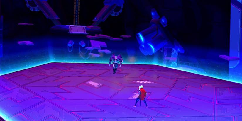 The Rider facing off against The Flame in Furi