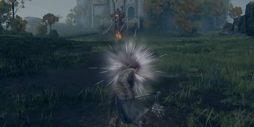 The Tarnished Using The Barricade Shield Skill 