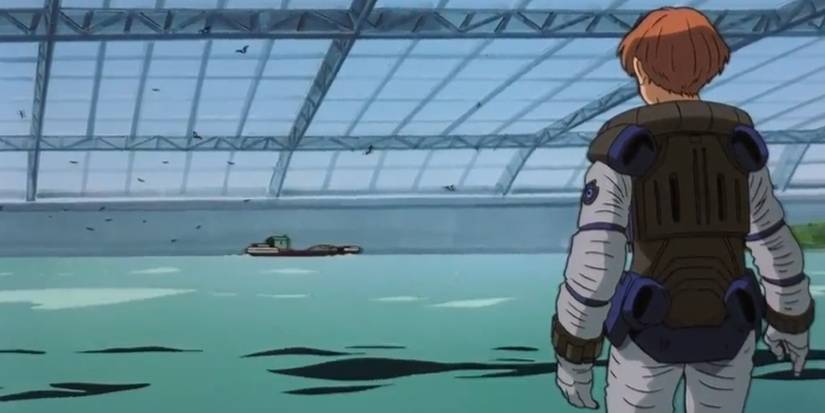 Turn A Gundam Sochie in a section of the Moon