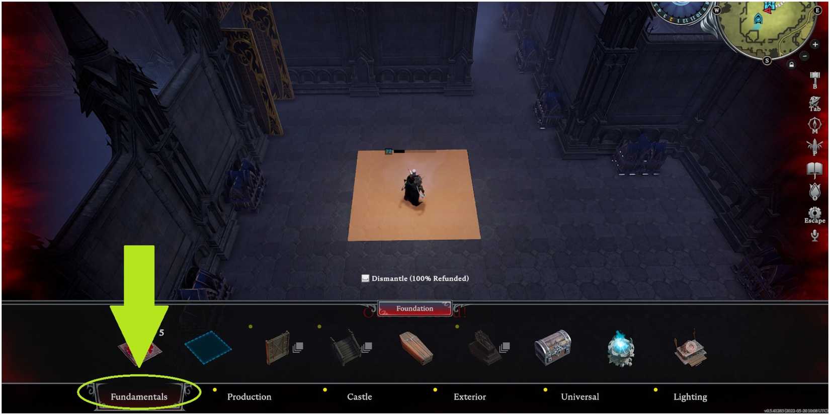 V Rising Locating The Fundamental Bar In The Build Menu