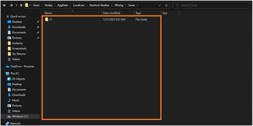 V Rising Location Of All the Save Files