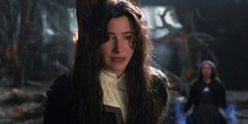 Agatha being burned at the stake in the opening of WandaVision Episode 8