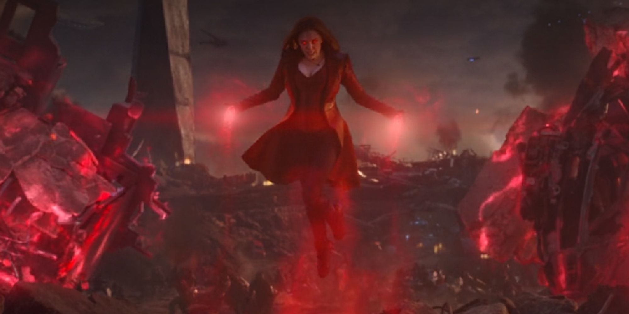 Wanda levitating rubble during her fight with Thanos in Endgame