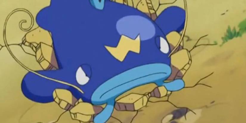 Whiscash with a Ground-type attack in the Pokémon anime