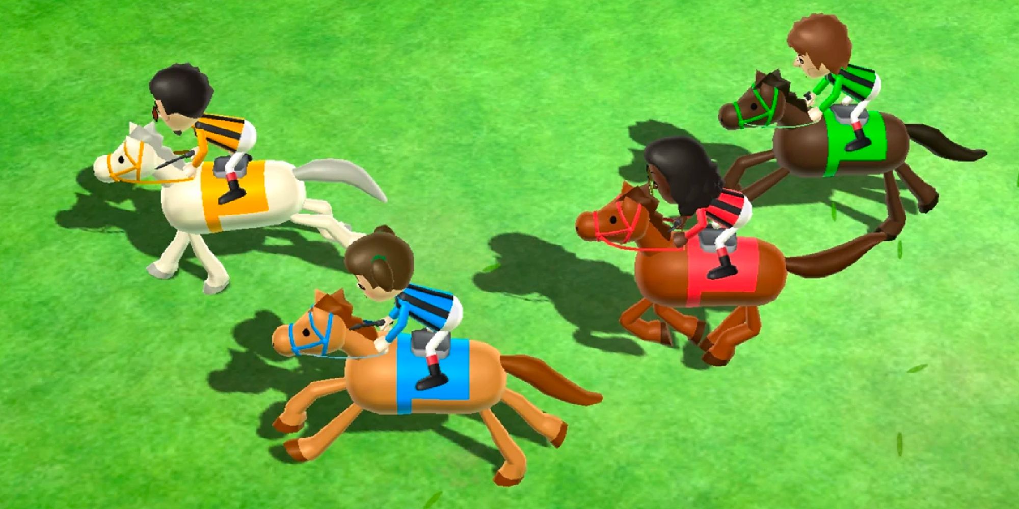 A minigame in Wii Party where Miis ride on different colored horses