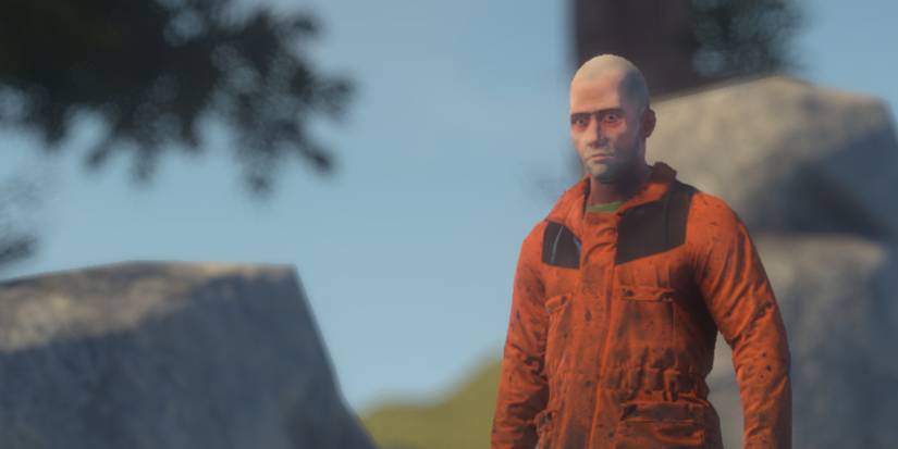 Player using the Winter Set Armor in Rust.