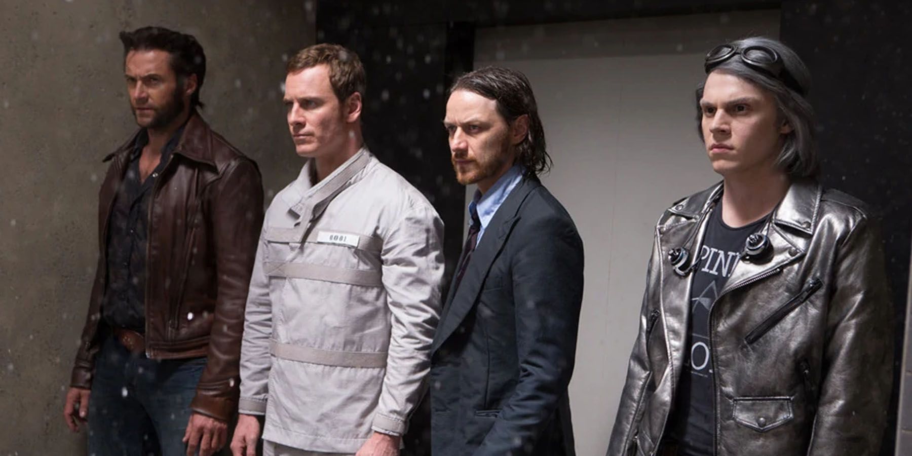 Wolverine, Charles, Erik, and Quicksilver in Days Of Future Past