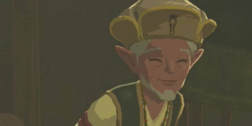 Monkton smiling at Link in Snowfield Stable