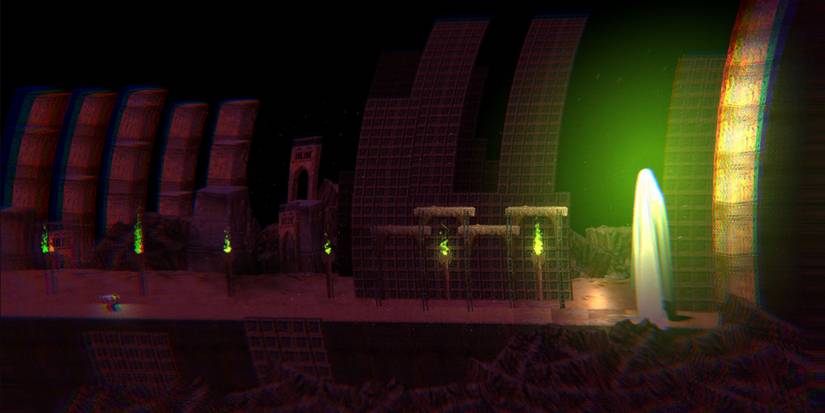 a strange hooded figure lurking in a library cave area in source of madness