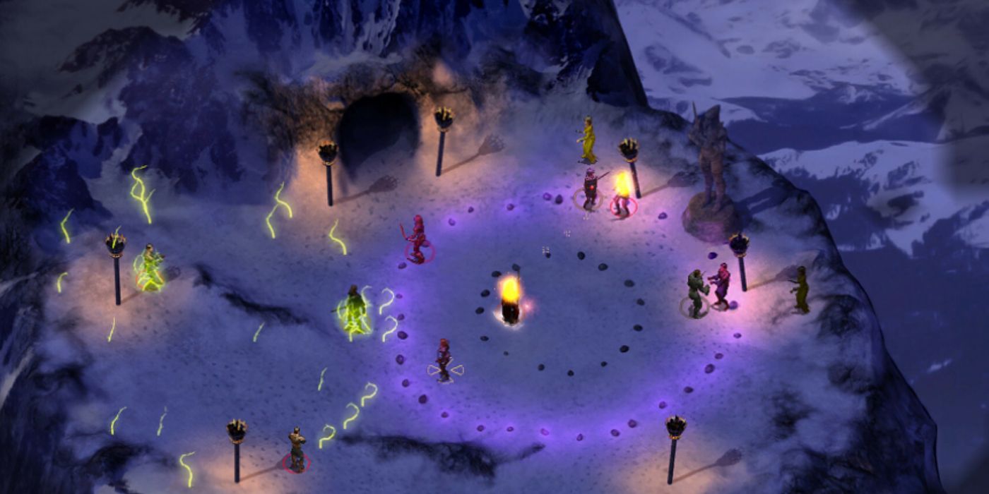Baldur's Gate 1 Party Fights Snowy Mountain