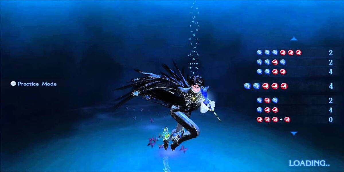 Bayonetta practicing moves