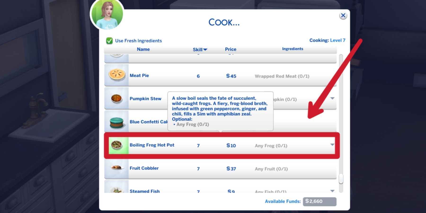 boiling frog hot pot in the sims 4