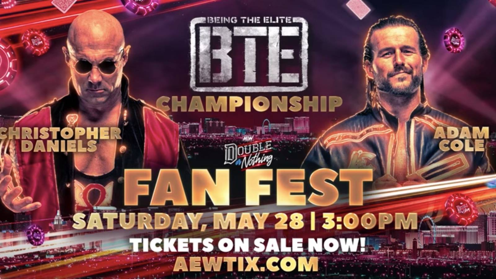 Christopher Daniels vs. Adam Cole at AEW Double or Nothing Fan Fest graphic