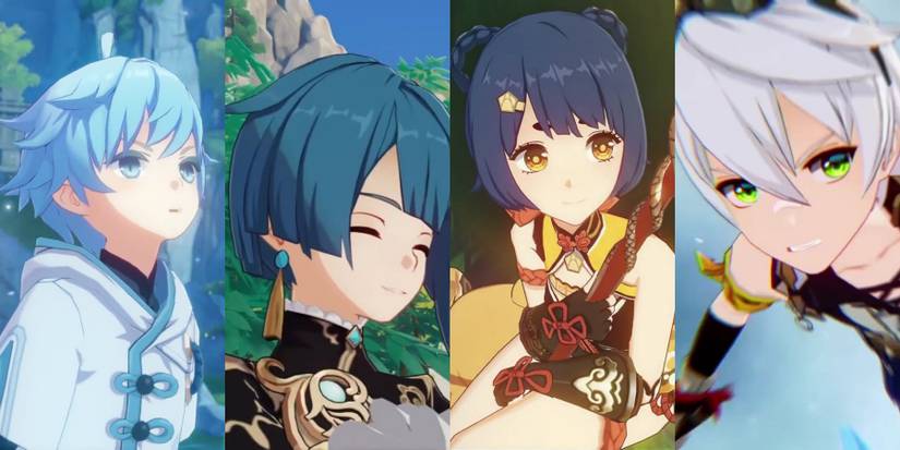 chongyun xingqiu xiangling and bennett from genshin impact