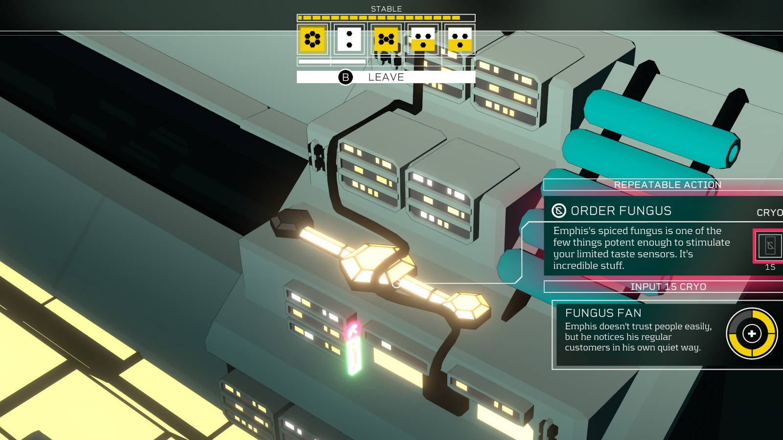 citizen sleeper food order fungus screenshot