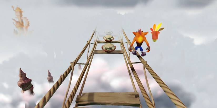 Crash Bandicoot Crash on a rope