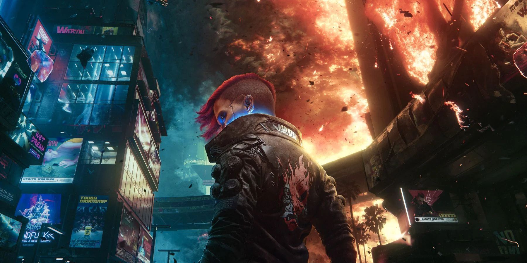 cyberpunk 2077 night city explosion