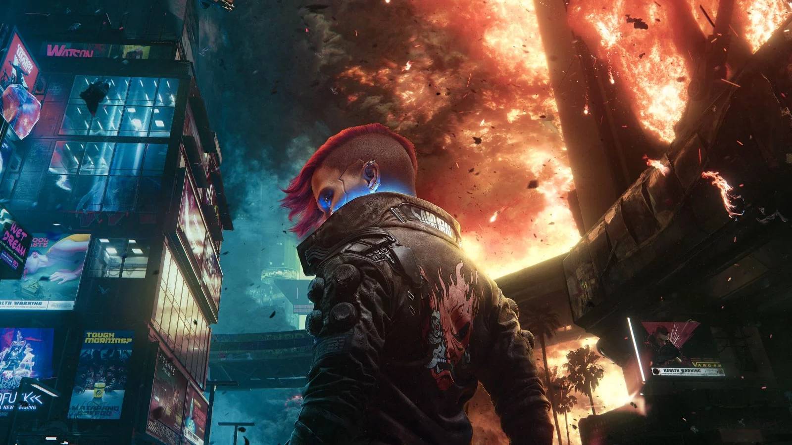 cyberpunk 2077 night city explosion