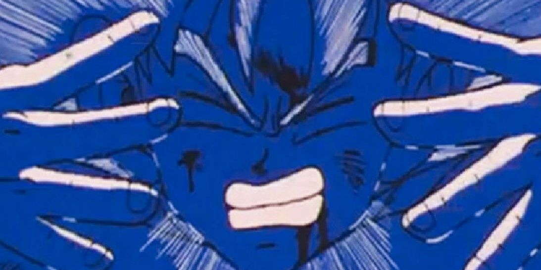 Goku using a Solar Flare in Dragon Ball Z