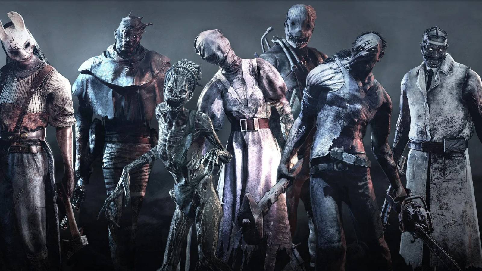 Image from Dead by Daylight showing a series of Killers.